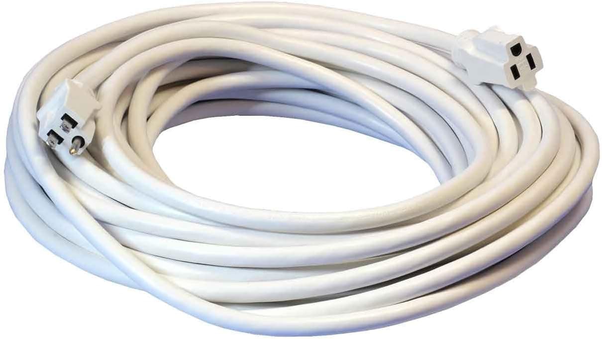 50-Foot 12/3 Heavy Duty Outdoor White Extension Cord - Your Name on Cord