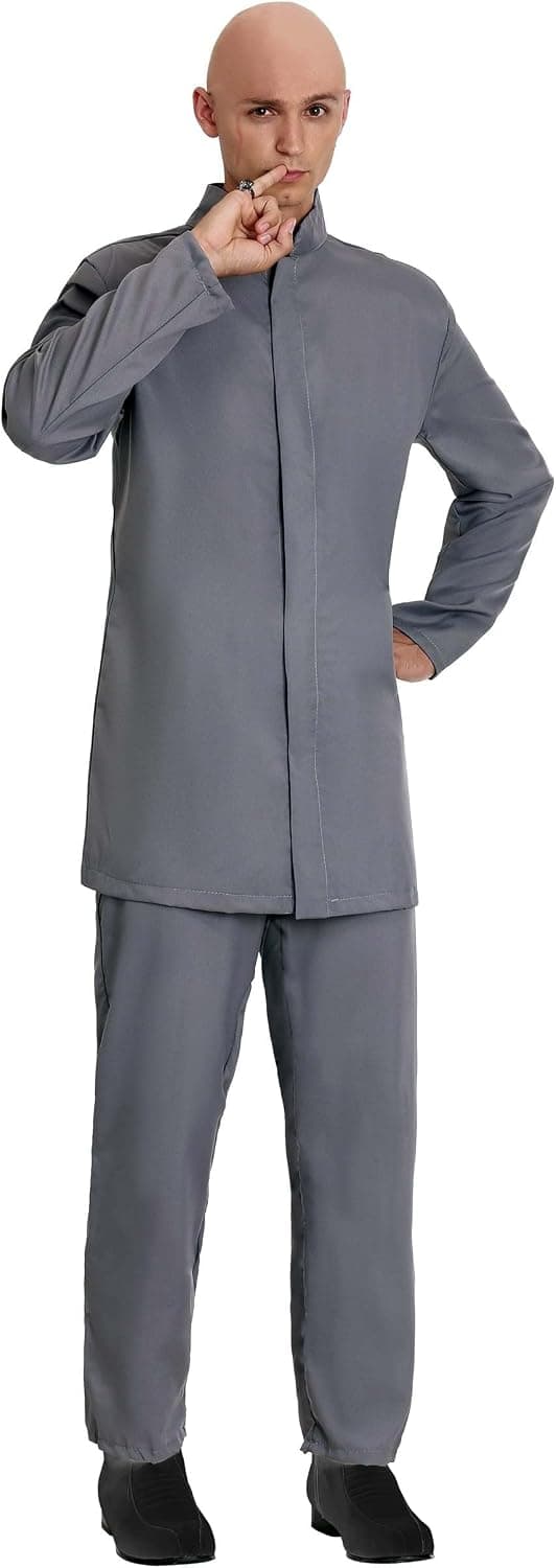 Adult Deluxe Grey Suit Costume Evil Man Suit Outfit