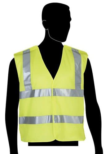 Liberty Glove & Safety C16005G/4XL HiVizGard Polyester All Mesh Fabric 5-Point Break-Away Class 2 Safety Vest with 2" Wide Silver Reflective Stripes and Pockets, 4X-Large, Fluorescent Lime Green