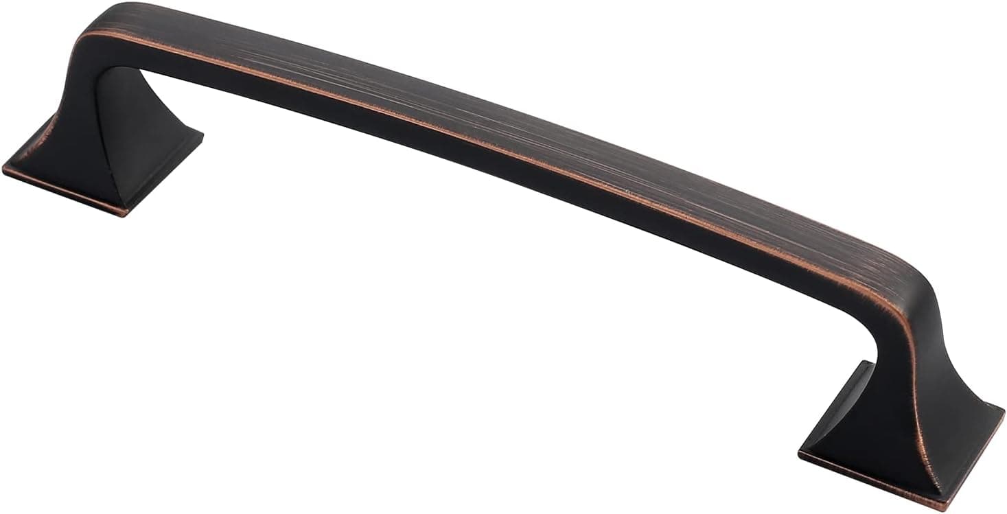 Alzassbg 10 Pack Oil Rubbed Bronze Cabinet Handles, 5 Inch(128mm) Hole Centers Kitchen Cabinet Handles Hardware Modern Drawer Handle Pull AL3504ORB