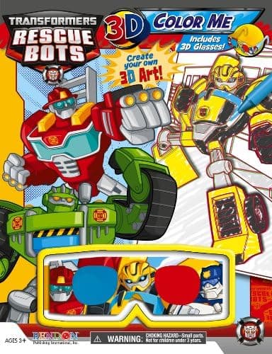 Bendon Transformers Rescue Bots 3D Color Me Activity Book