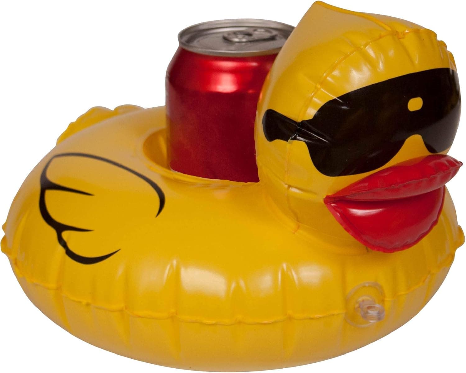 GAME 5020 Derby Duck Cup Holder, Easy-to-Inflate, Holds 12oz Container, Durable Vinyl, Small, Yellow