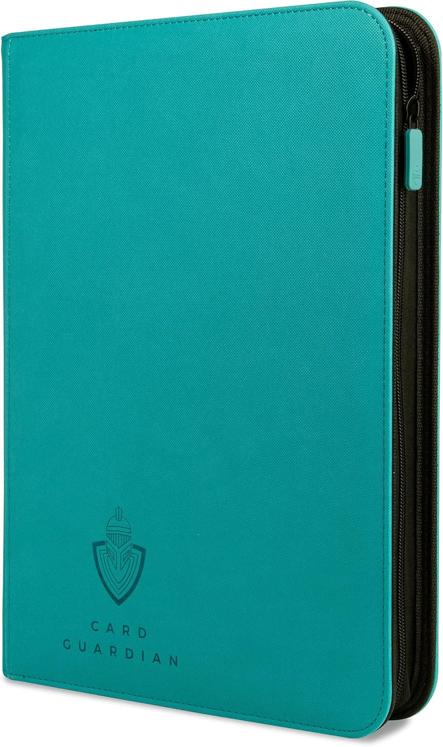 Card Guardian - 9 Pocket Premium Binder with Zipper for 360 Cards Trading Card Games TCG (Teal) Perfect Card Binder for Yugioh Cards MTG Binder Sports Card Binder