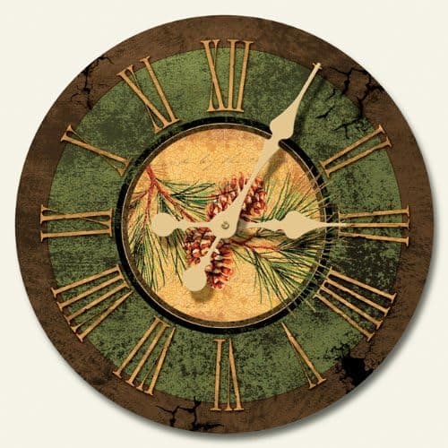 Rustic Lodge 12-inch Decorative Wood Wall Clock by Highland Graphics