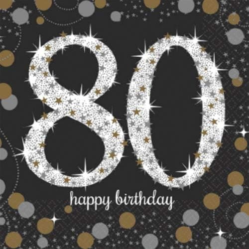 amscan Sparkling Celebration 80 Party Napkins - 5" x 5" | Multi-Color | Pack of 16