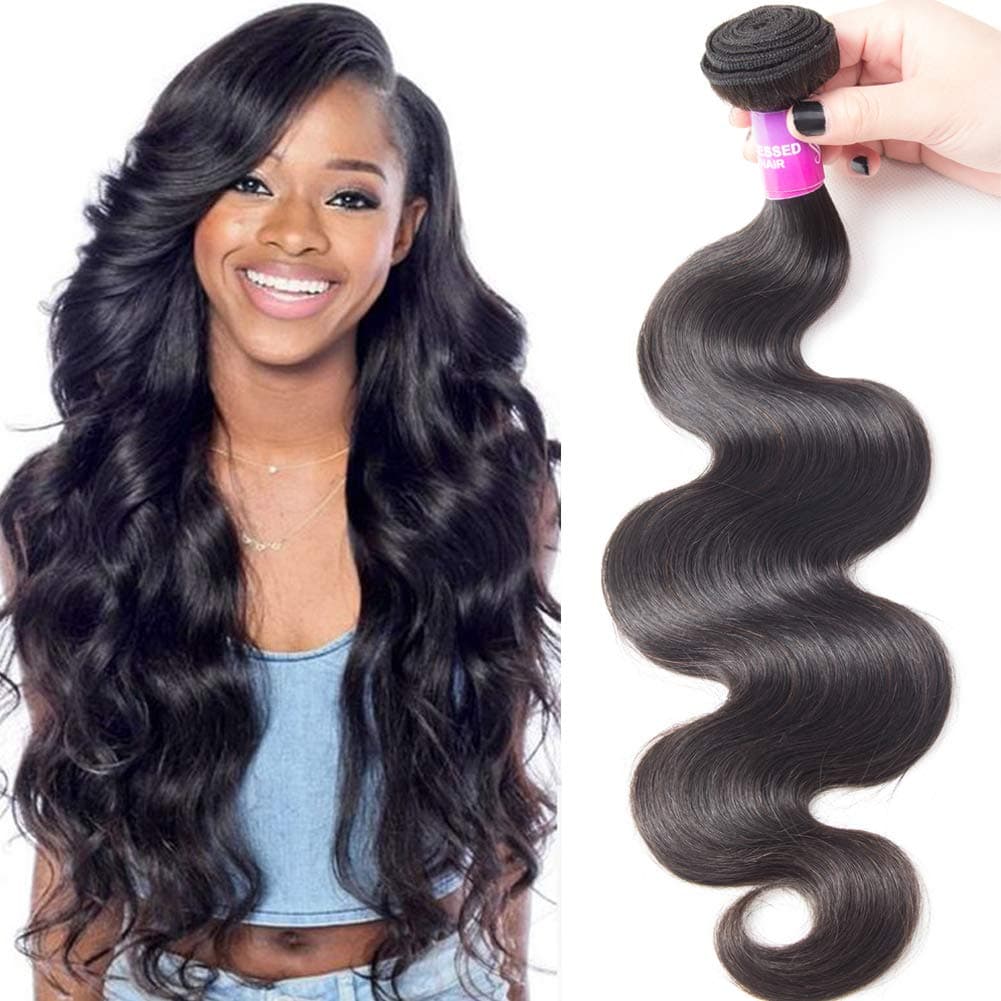 10A Brazilian Virgin Hair Body Wave One Bundle Remy Hair Bundles Body Wave Bundles Human Hair Weave Hair Human Bundles Single Bundle Natural Color(1 bundle 8 inch)