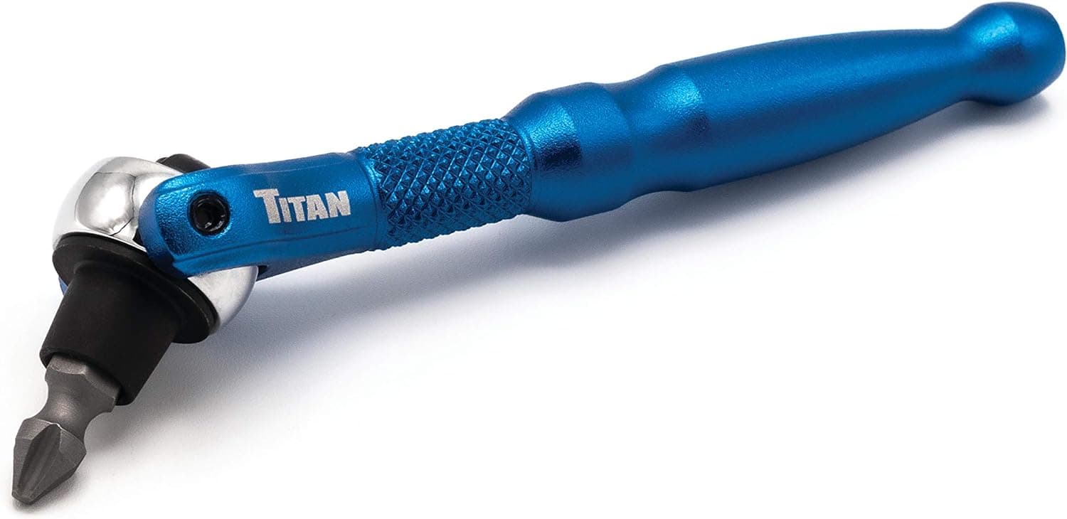 Titan 11317 1/4-Inch Drive Swivel Head Micro Bit Driver , Blue