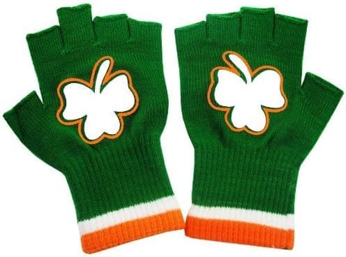 St. Patricks Day Fingerless Shamrock Gloves (Pair)