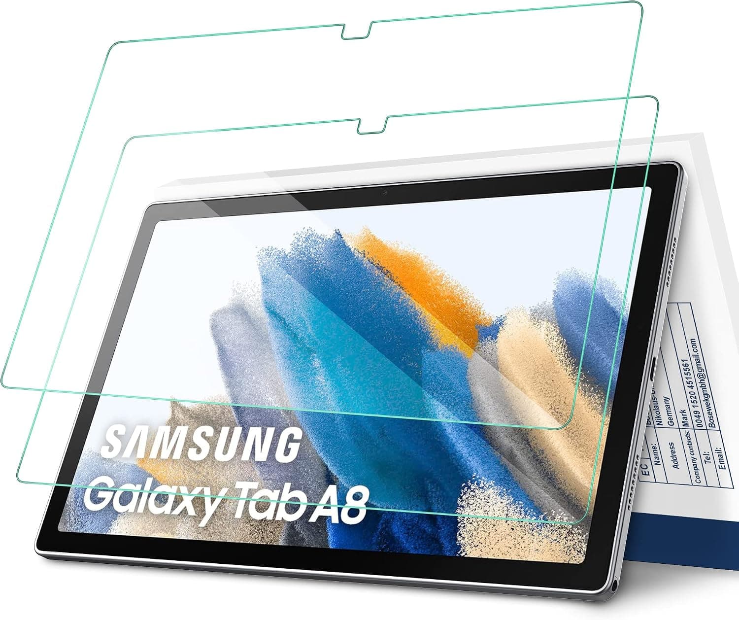 [2 Pack] Screen Protector for Samsung Galaxy Tab A8 10.5 Inch 2021 IVSOTEK , 9H Hardness Tempered Glass for Samsung Galaxy Tab A8 Screen Protector Bubble-Free Anti-Scratch Anti-Fingerprint Easy Installation