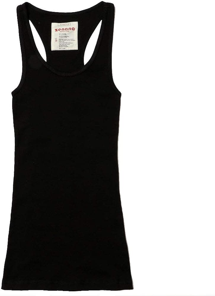 Zenana Outfitters Women's Ribbed Racerback Tank Black Medium