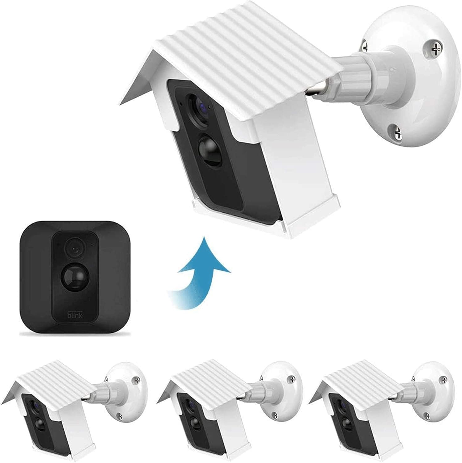 Blink XT2 Camera Wall Mounts - Weatherproof 360 Degree Adjustable Indoor/Outdoor Mount + housing for Blink XT/XT2/Mini Mounting Bracket(White,3-Pack)