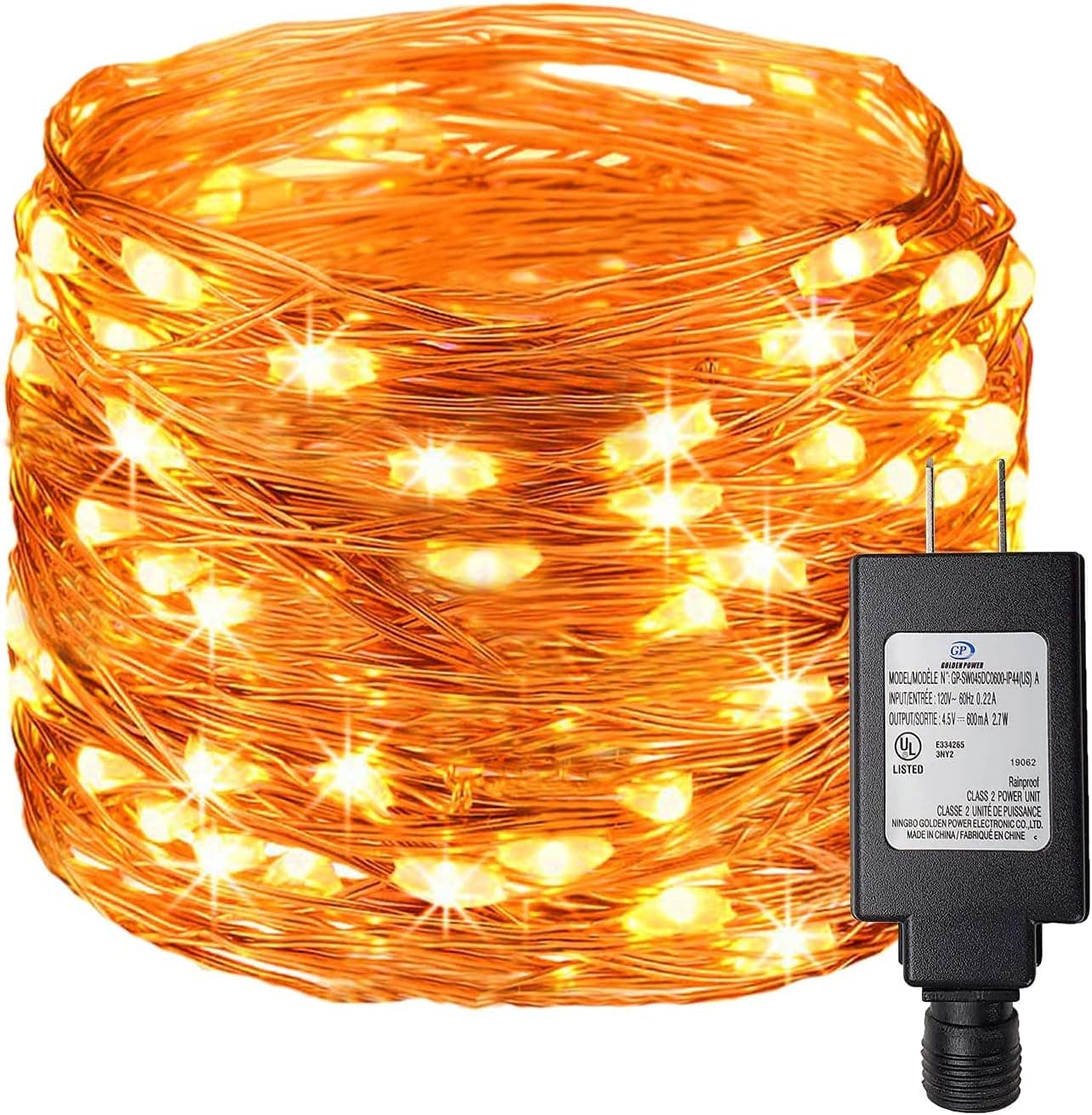 FRIEET LED String Lights,Fairy Lights Plug in 33Ft 100 LEDs Waterproof Copper Wire Lights with UL Adapter,Twinkle Lights for Bedroom Patio Indoor Wedding Christmas Party Decoration (Warm White)