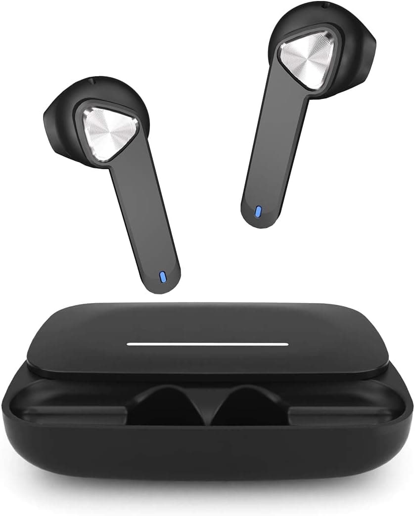 DREAM SPORT True Wireless Earbuds Headphones with Charging Case Auto Connection Touch Control Audio Voice Stereo Noise Canceling Quick Charge Black (Model: Flag Black)