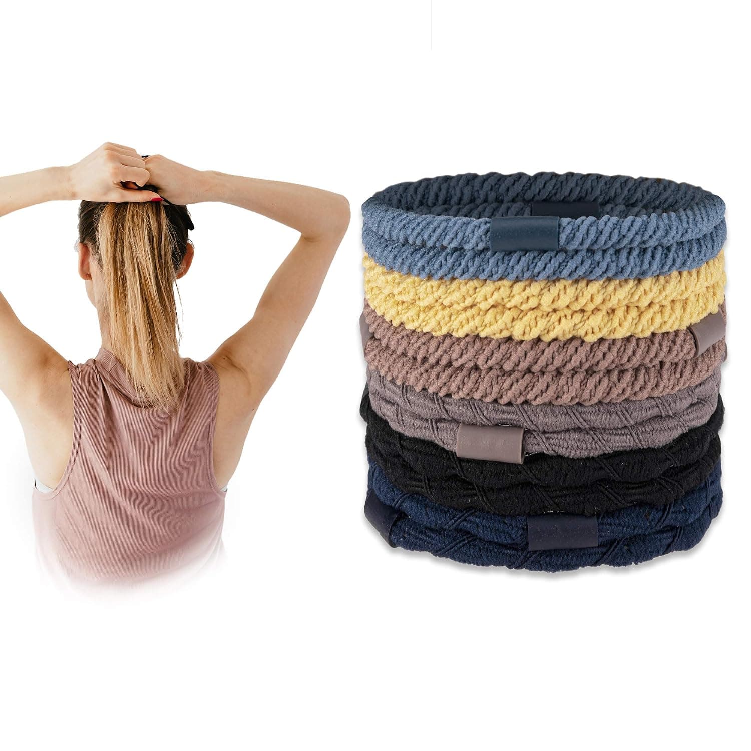 YOHAMA 12 pcs Hair Ties for Women and Girls Strong Elastic Hair Bands No Damage Sport Elastic Hair Band No Crease Hair Ties Ponytail Holders Fits All Hairstyles.