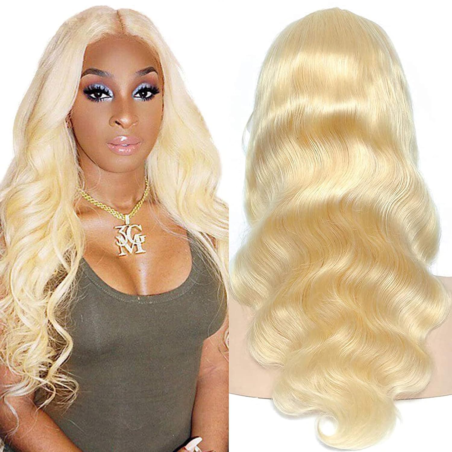 Hot Star Blonde 613 Lace Closure Wig 4x4 HD 613 Body Wave Lace Front Wig Human Hair Blonde Lace Frontal Wig 4x4 Blonde Lace Front Wigs Human Hair Pre Plucked 150% Density 22 Inch