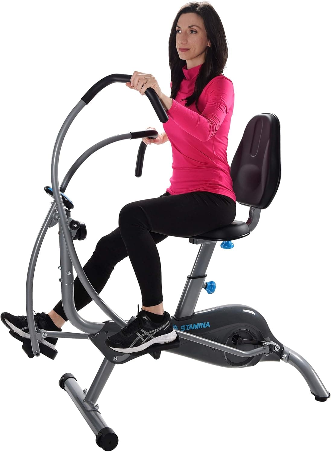 Stamina EasyStep Recumbent Stepper with Arm Workout - Recumbent Cross Trainer with Smart Workout App for Home Workout - Up to 250 lbs Weight Capacity