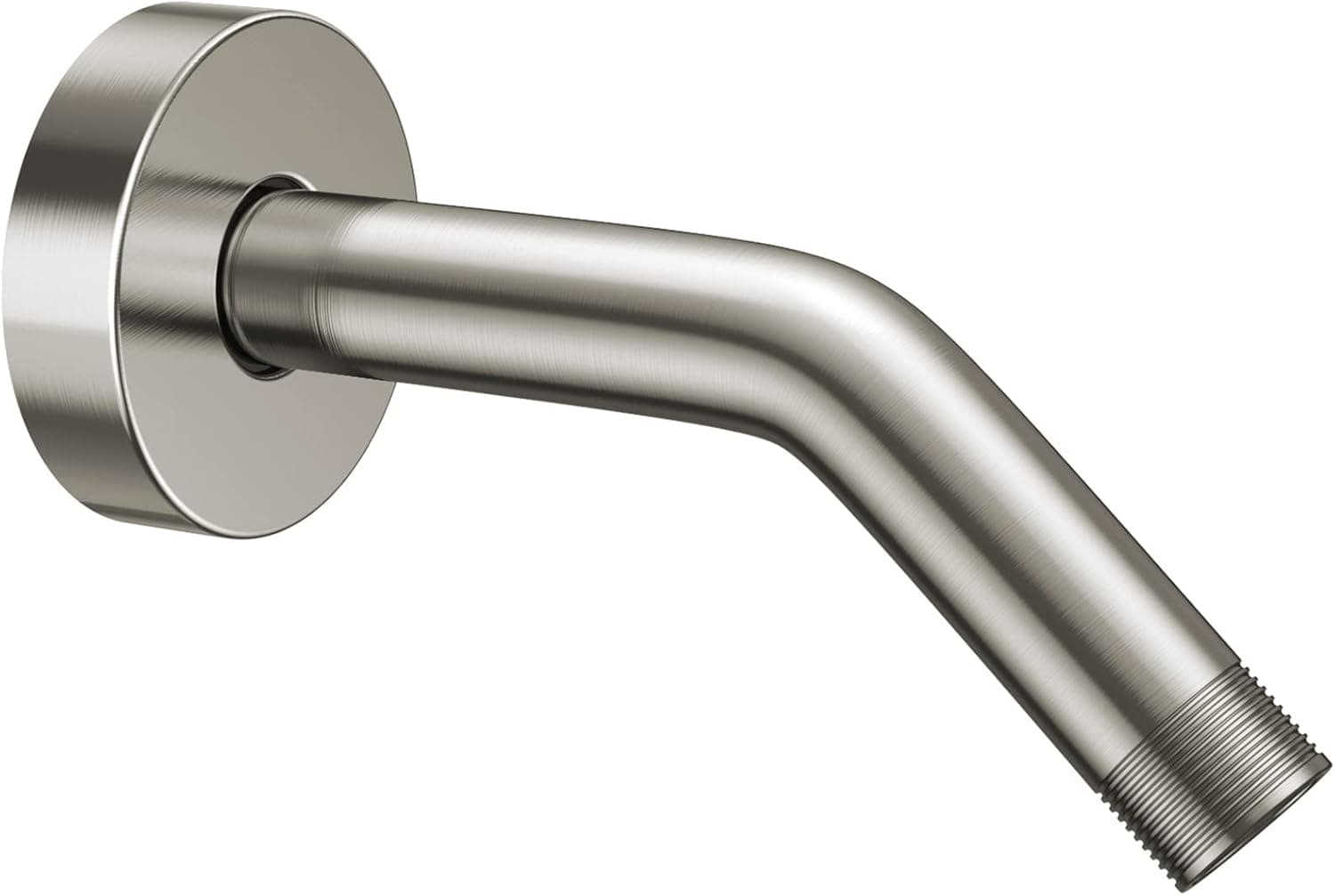 YASFEL 6 Inch Shower Arm Modern Wall Mounted Shower Extension Arm Pipe with Flange and Teflon Tape for Shower Head & Handheld Shower Head(SUS 304, Brushed Nickel,NPT)