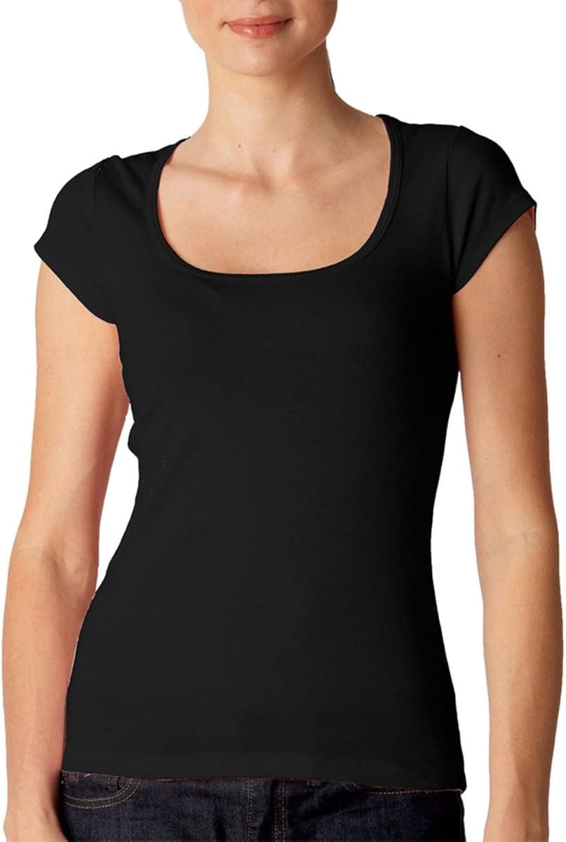 Bella + Canvas Women's Sheer Mini Rib Short Sleeve Scoop Neck Tee B8703