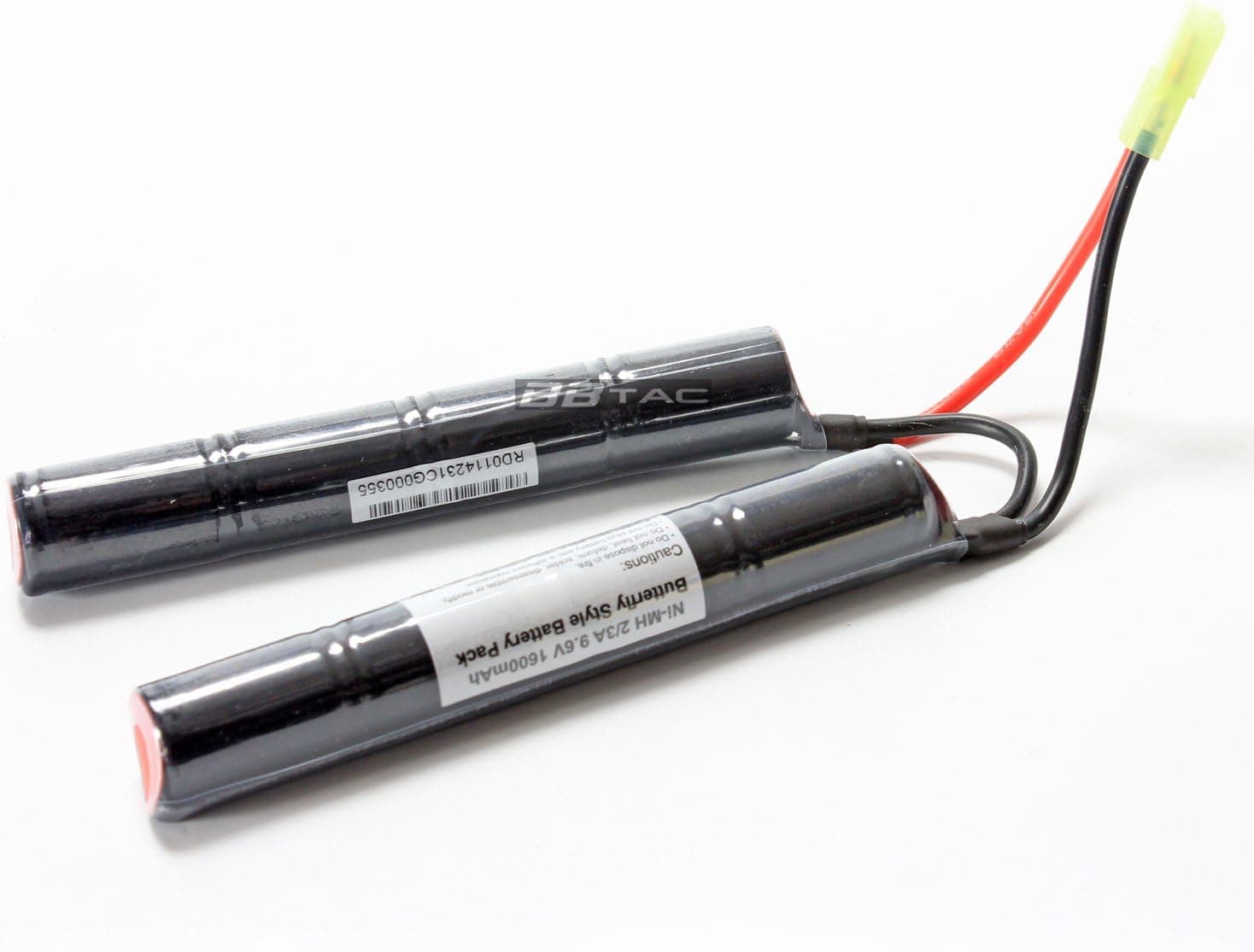 BBTac - NiMh Battery 9.6V 1600 mAh Butterfly Nun Chuck Pack Mini Battery Pack