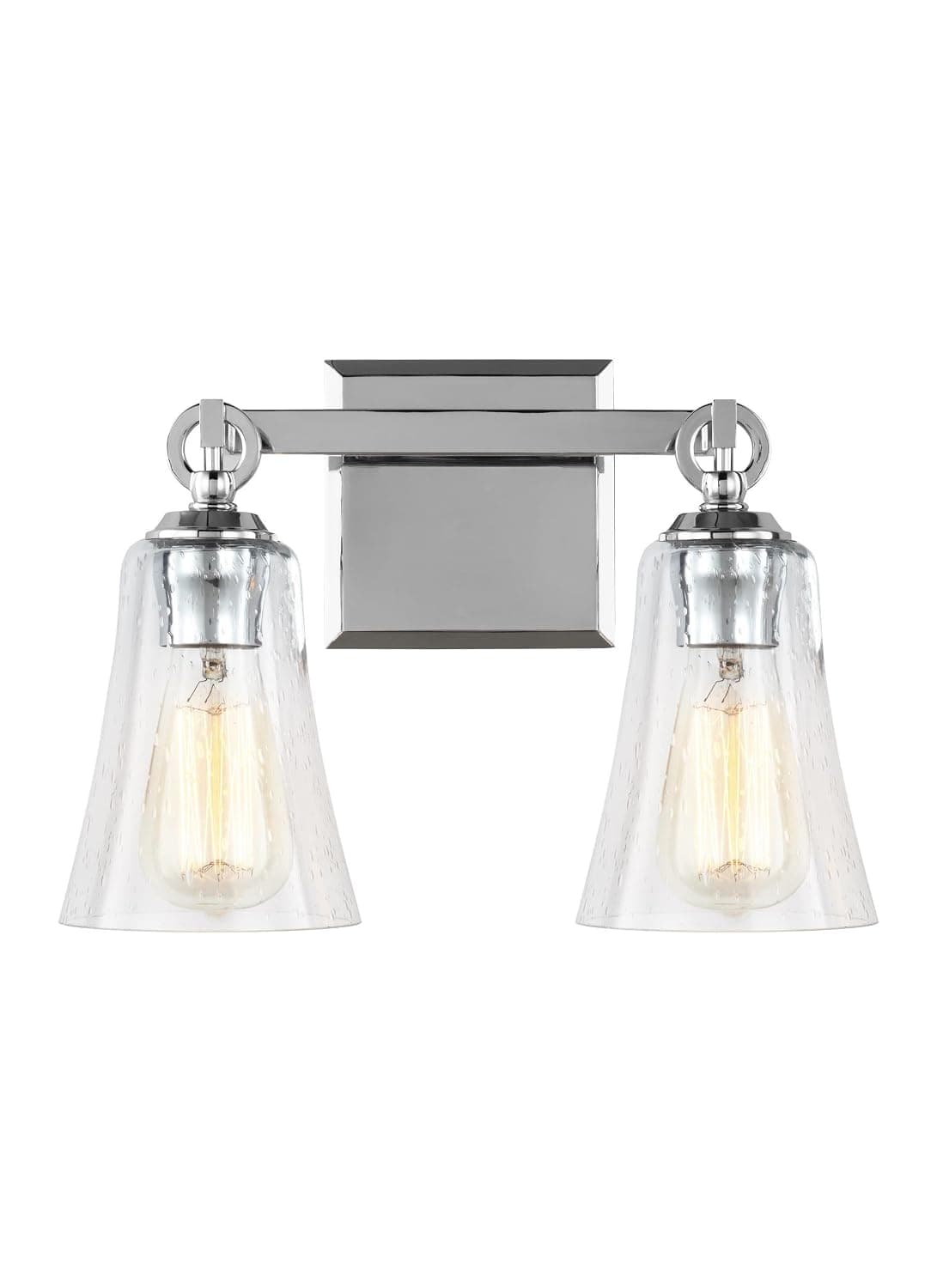 Feiss VS24702CH Monterro Glass Wall Vanity Bath Lighting, Chrome, 2-Light (14"W x 10"H) 150watts