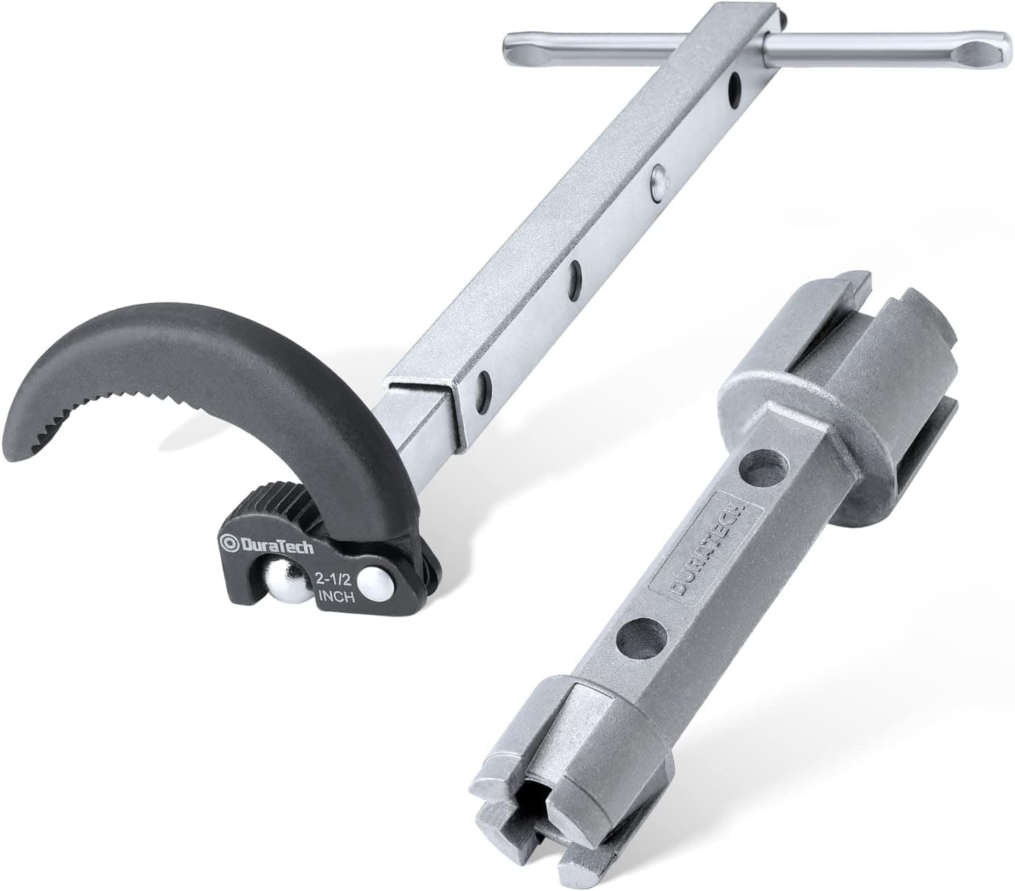 DURATECH 10"-17" Telescoping Basin Wrench with 1-3/8" to 2-1/2" Large Jaw Capacity & Tub Drain Remover Wrench Aluminum Alloy Drain Removal Tool, Dual Ended