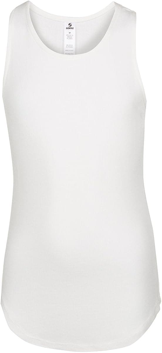 Soffe Girls' Big Rib Slim Tank Top