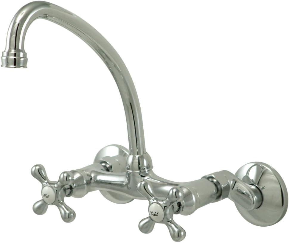 Kingston Brass Elements of Design ES2141X Accents 2-Handle Wall Mount Kitchen Faucet, 6- 5/8', Polished Chrome