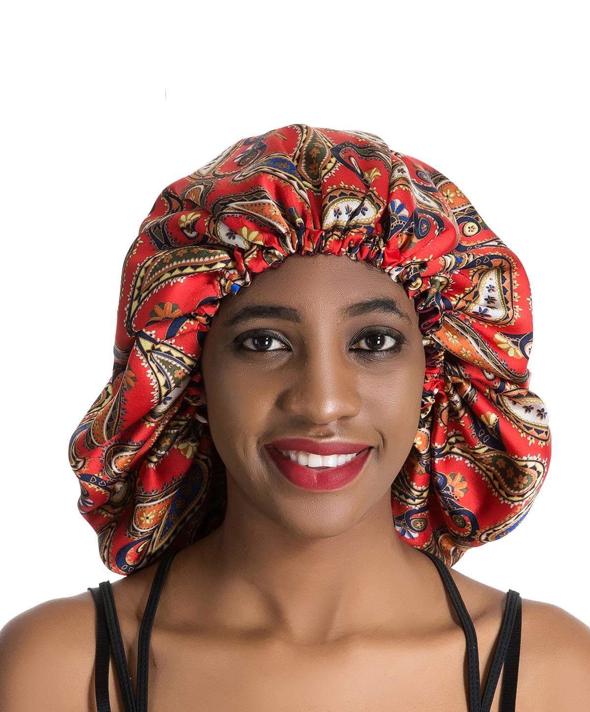 Satin Silk Bonnet Sleep Cap - Large Soft Wide Band Women Night Hat For Curly Natural Hair Salon Silk Scarf Chemo Patient Slouch Slouchy