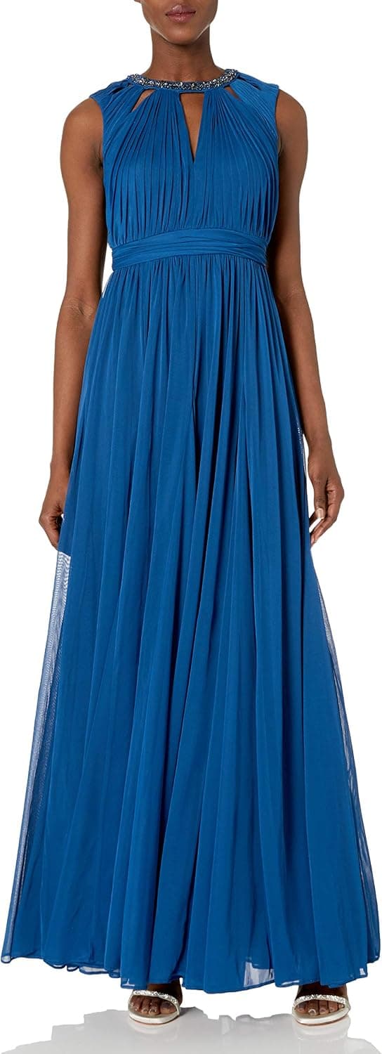 Adrianna Papell Women's Shirred Necklace Dress