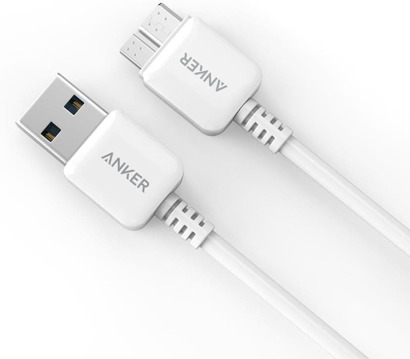 Anker [2-Pack] Premium Micro USB 3.0 Cables (3Ft + 6Ft) High Speed Sync and Charge Cables for Samsung Galaxy S5, Note 3, External Hard Drives and More (White)