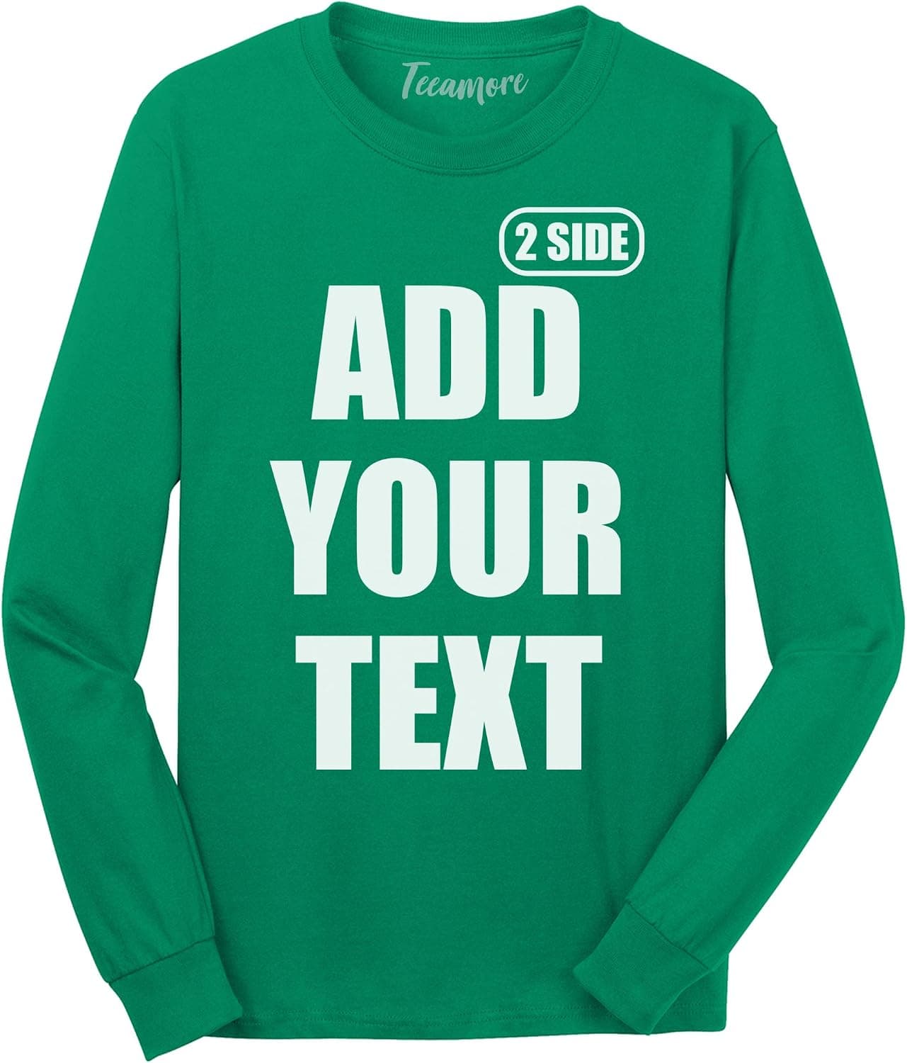Custom T Shirt for Men Women Add Your Text Front & Back Side Customize Long Sleeve T-Shirt
