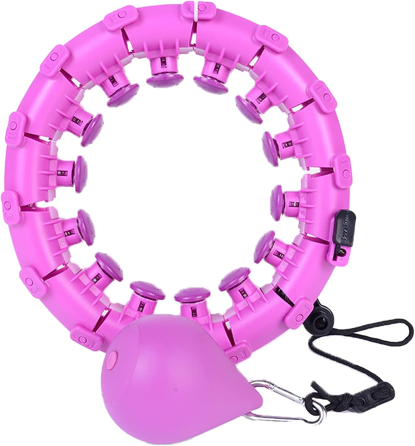 Weighted Hoola Fitness Hoops for Adults Weight Loss, Weighted Hoola Fitness Hoops 2 in 1 Fitness Weight Loss Massage Non-Fall Exercise Hoops with 24 Detachable Knots Adjustable for Home Workout (purple)
