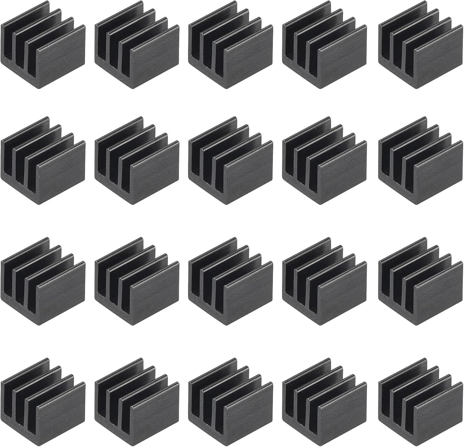 uxcell 7x7x6mm Black Thermal Self Adhesive Aluminum Heatsink Electronics Cooler 20 Pcs