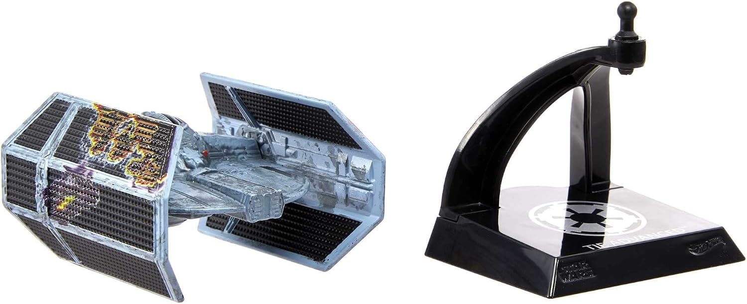 Hot Wheels Star Wars Starships Select Premium Diecast Darth Vader's TIE Advanced Battle Damage Variant