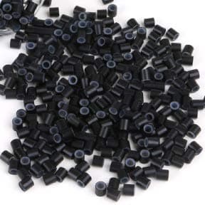 Prolinks- 500 pcs Premium Silicone Lined Copper Micro Rings Beads Tubes For I-Tip Hair Extensions (Black- 3.4 mm)