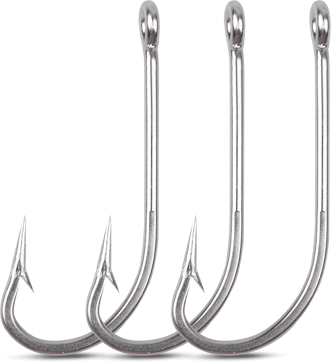 Saltwater Fishing Hooks- 45pcs Stainless Steel Hooks O'Shaughnessy Forged Long Straight Shank J Fishing Hook Extra Strong for Saltwater Freshwater Fishing Size 1/0-10/0