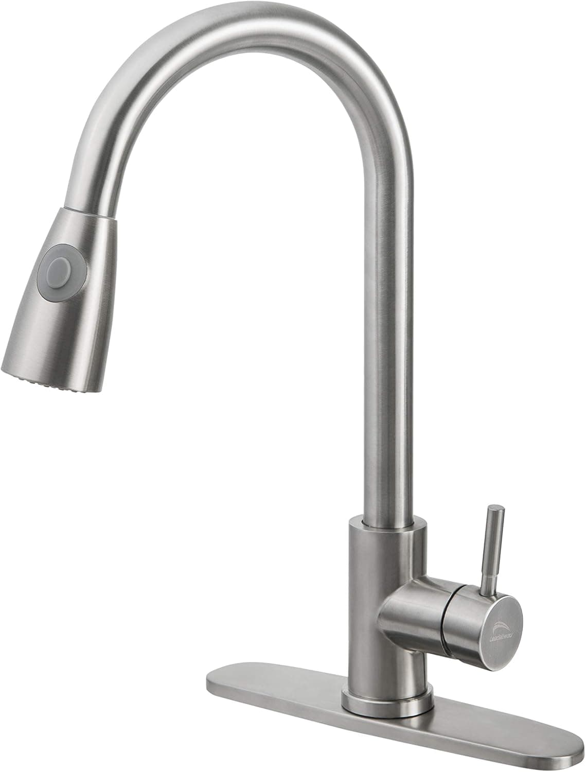 LEADALLWAY Kitchen Faucet with Single Handle, 3 Mode Single Level Stainless Steel Kitchen Sink Faucets with Pull Down Sprayer