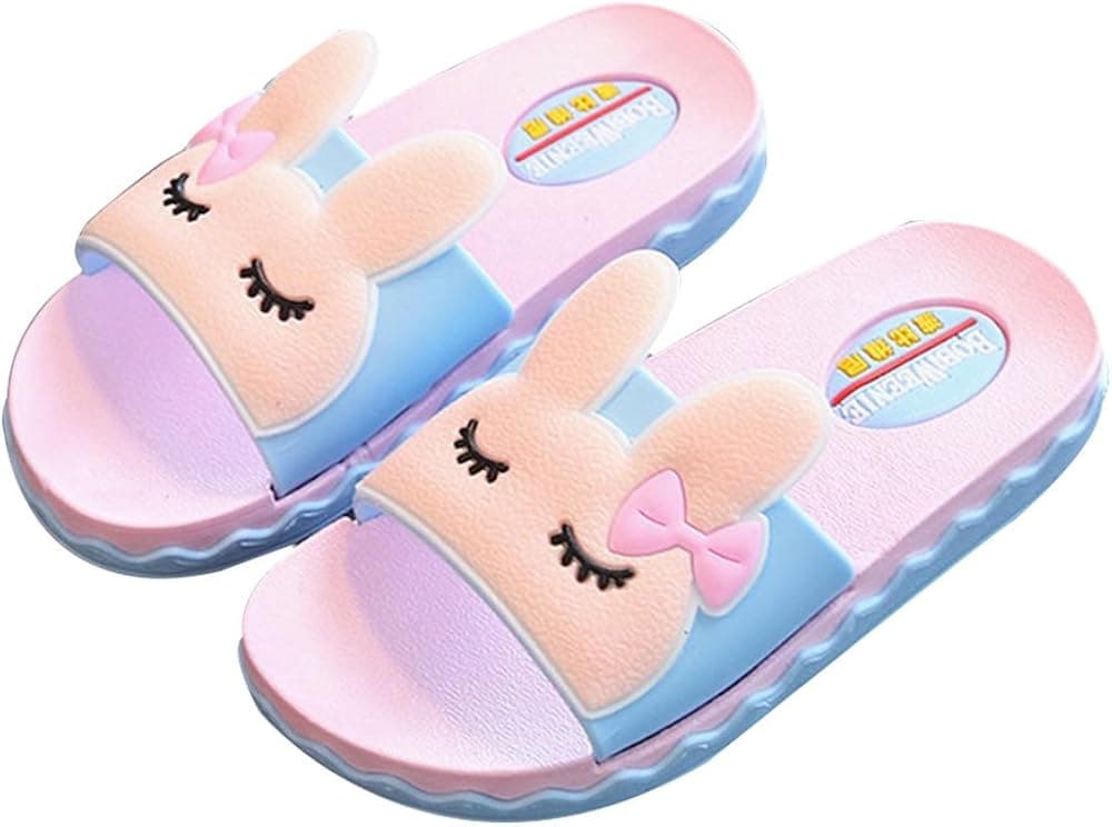 IUU Mom-Baby Slippers Cute Girl Rabbit Sandals Bath Slippers Non-Slip Slippers