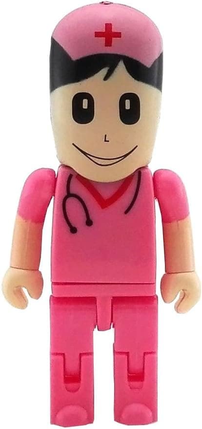 Aneew 16GB Pendrive Pink Nurse Women Hospital Robot USB Flash Drive Memory Stick U Disk Gift