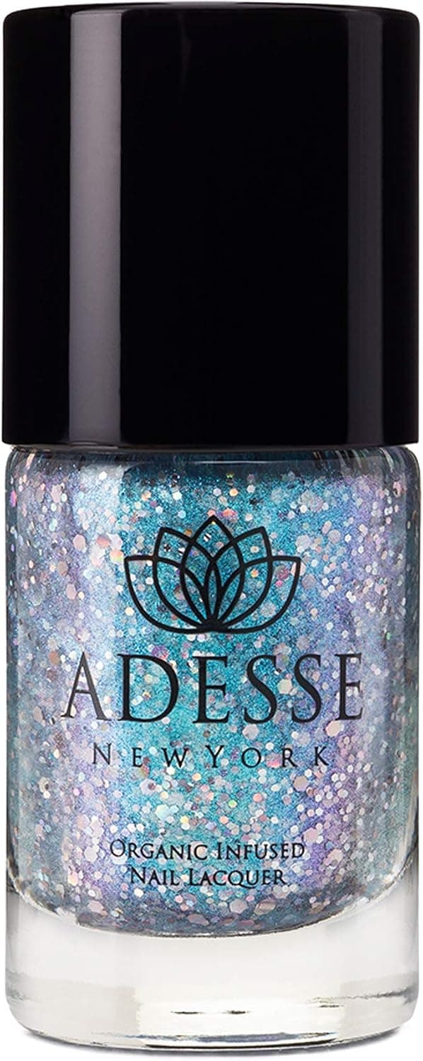 Adesse New York Organic Infused Glitter Nail Polish, Fast Drying, Chip Resistant Polish, Ultra Long Wear for a Glitter Perfect Manicure, Vegan, Cruelty Free, Paraben Free- 11ml (Alleluia)