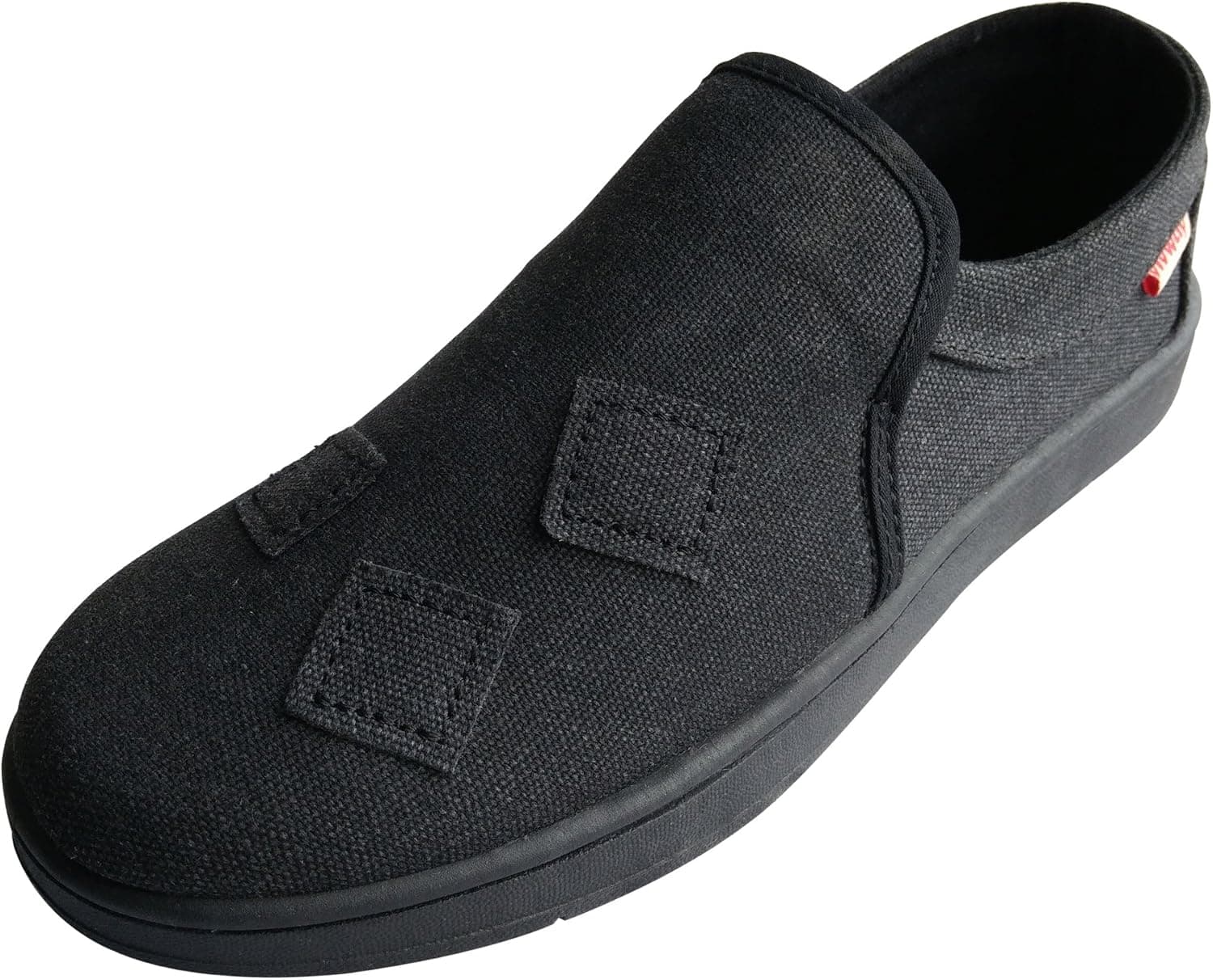 VIVWAY Men's Slip On Flat Patch Canvas Casual