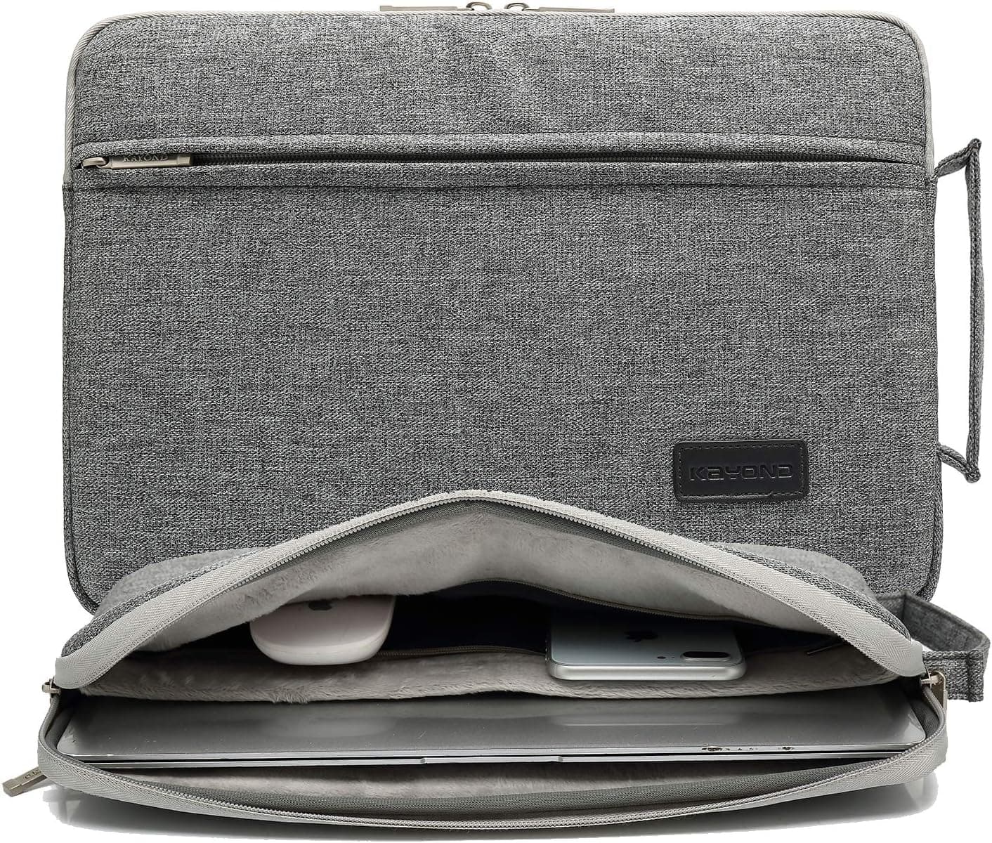 KAYOND Nylon Fabric 14 Inch Laptop Sleeve case for 14.1inch Notebook Compute-Gray