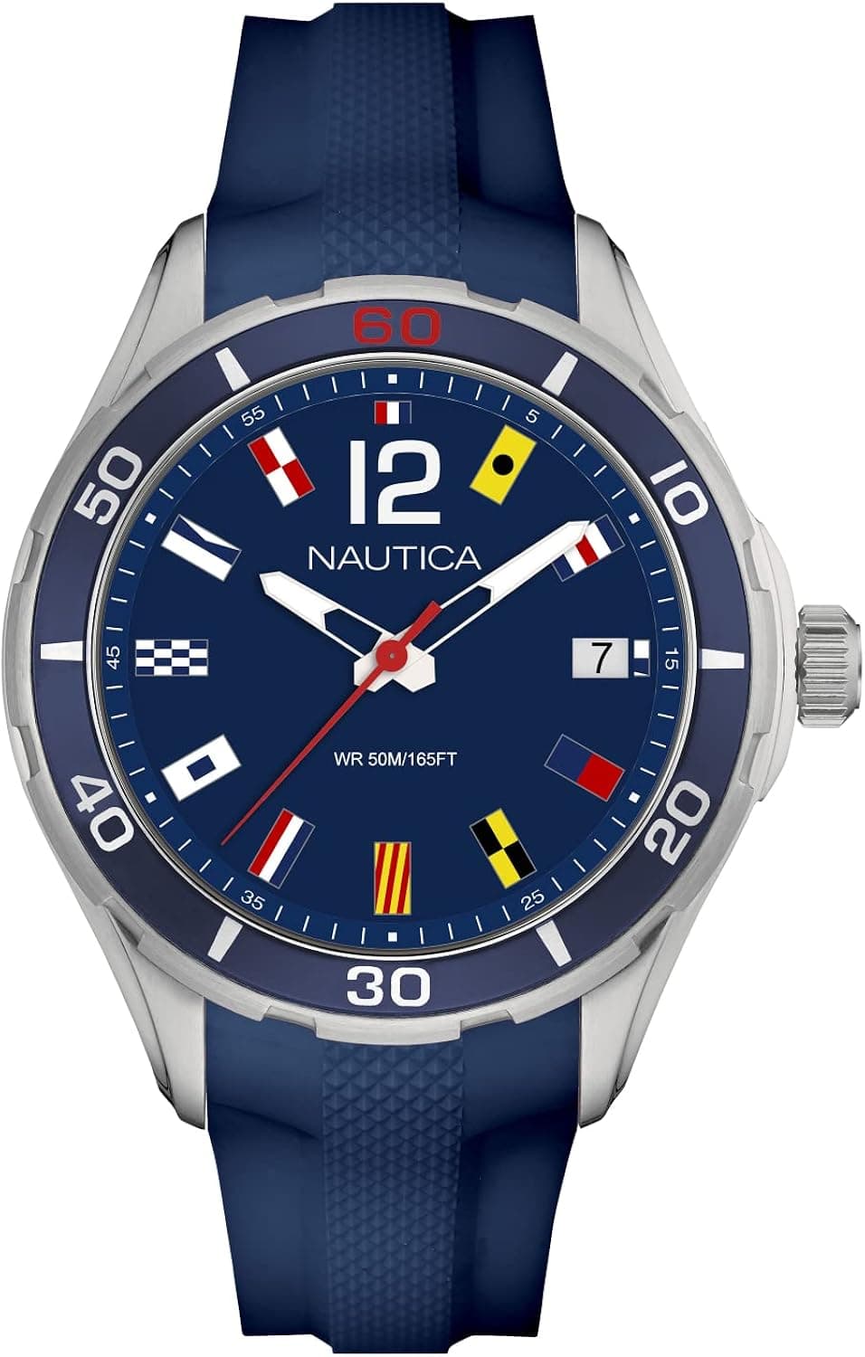 Nautica Men's Cruise NST 1 Flags NAPNSI802 Blue Silicone Quartz Fashion Watch