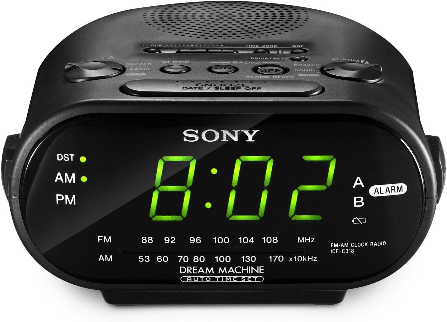 Sony ICF-C318 Clock Radio with Dual Alarm (Black) (Discontinued by Manufacturer)