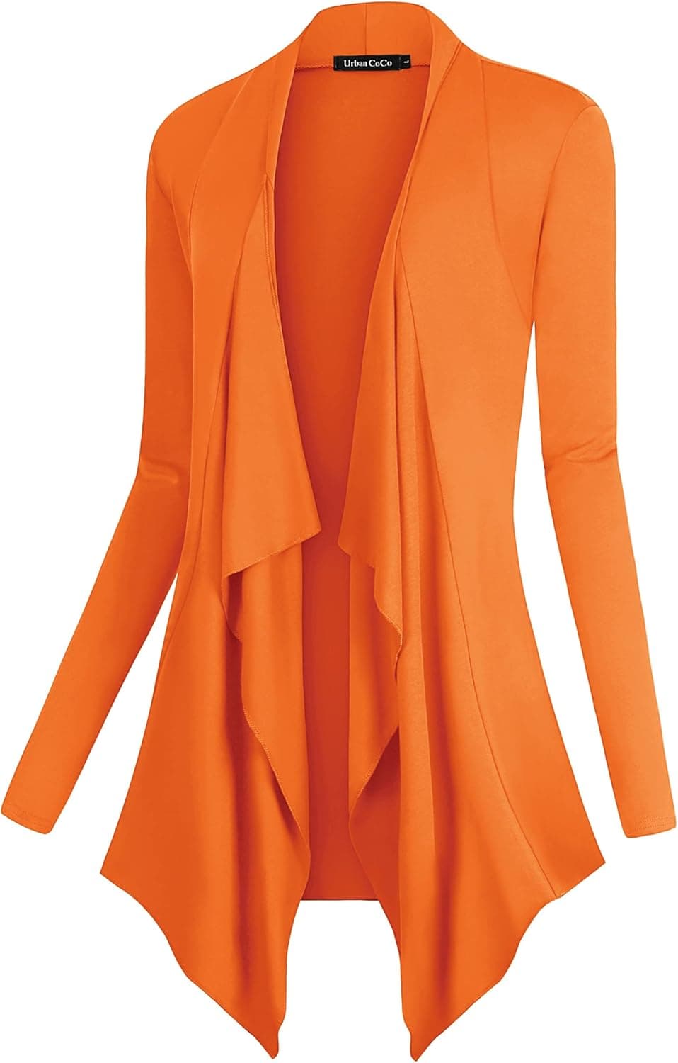 Urban CoCo Women's Drape Front Open Cardigan Long Sleeve Irregular Hem