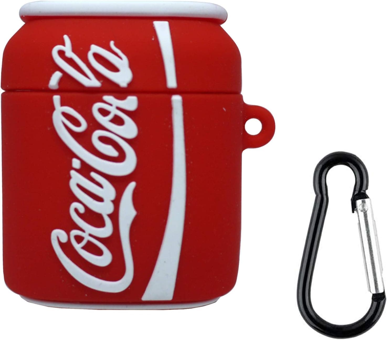 Cute Case Compatible for Apple AirPods 2/1 AirPods Case Cover 3D Slim Shockproof Silicone Shell Anti-Fall Cover for AirPods Charging Cartoon Case with Carabiner (AirPods 2/1, RedCola)
