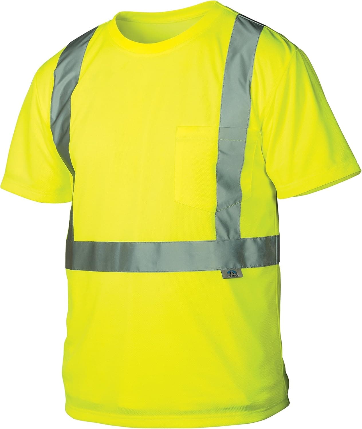 Pyramex RTS2110X4 Class 2 T-Shirt, 4X-Large, Hi-Vis Lime