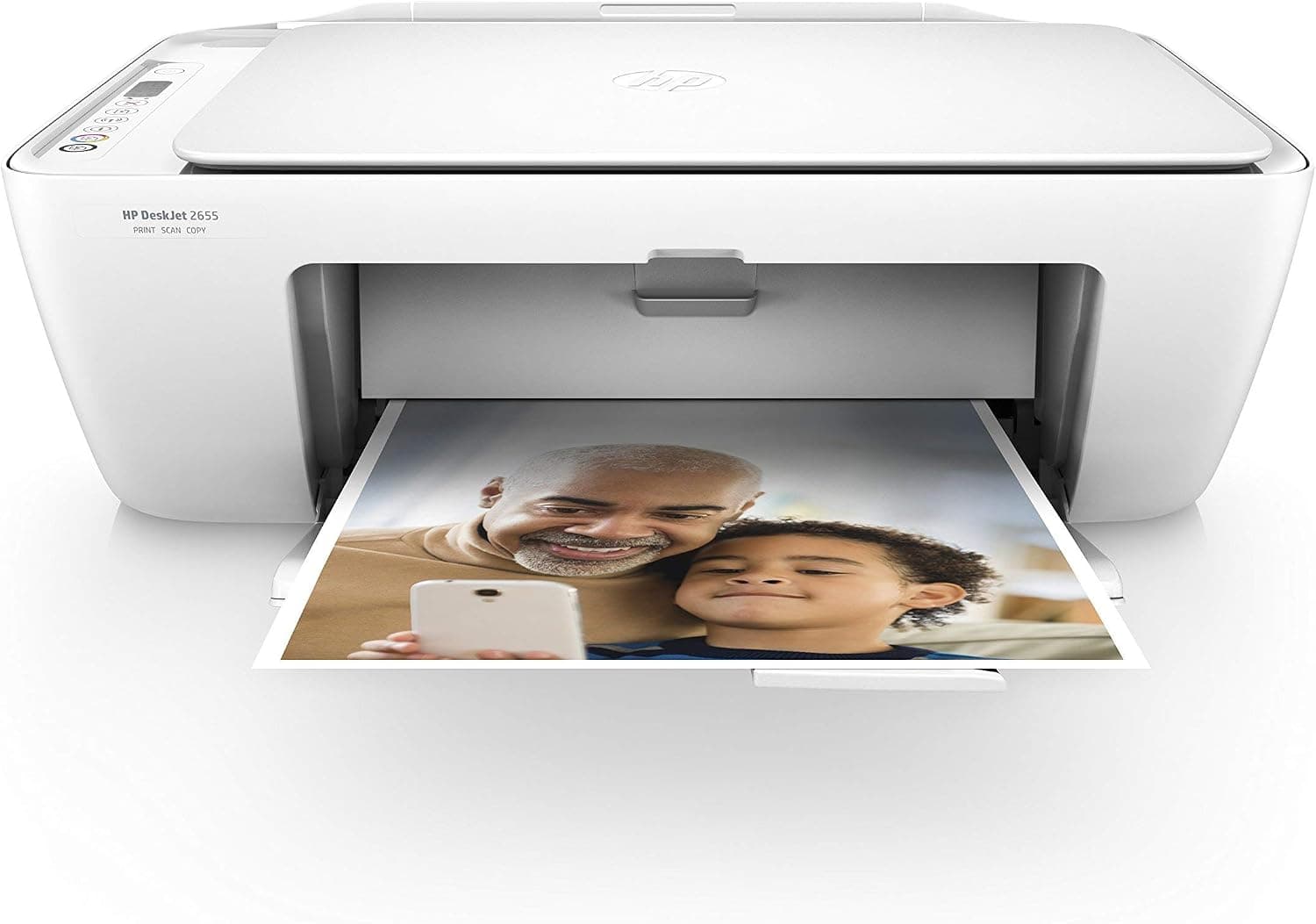 HP DeskJet 2655 All-in-One Compact Printer, HP Instant Ink & Amazon Dash Replenishment Ready - White (V1N04A) - (Renewed)