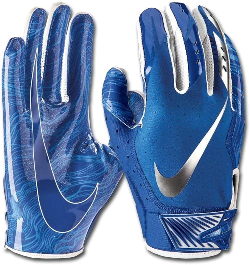 Men's Nike Vapor Jet 5.0 Football Gloves Game Royal/Chrome Size Large