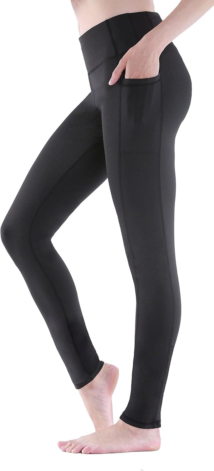 Sudawave Women's Workout Leggings with Pocket Running Tights Capri Yoga Pants